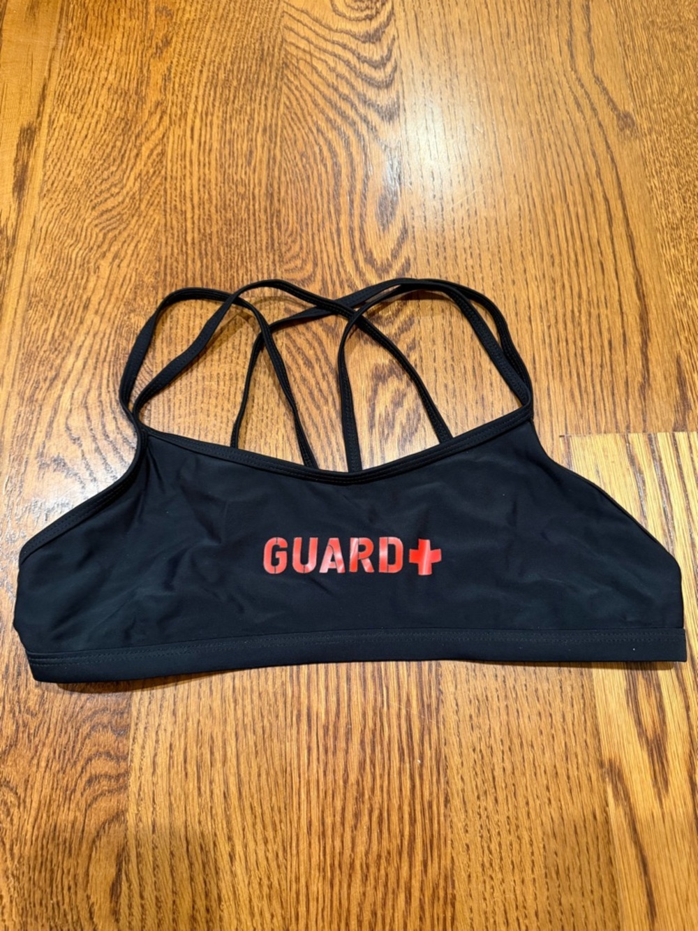 Black 'GUARD' Strappy Sports Bra